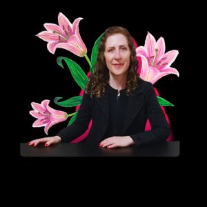 Aline na mesa de atendimenrto